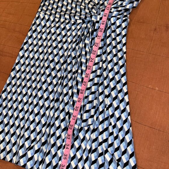 NWOT Diane von Furstenberg Tabitha Stretch Jersey Dress in Blue with Sashed Tie - Picture 8 of 11